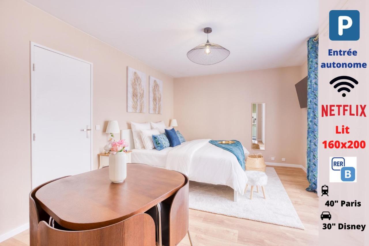 Studio Hotel - Lit King Size - Parking - Wifi - Proche Cdg Livry-Gargan Exteriör bild